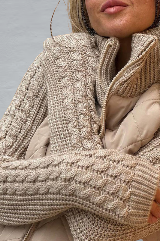 Casual Knitted Zipper Jacket