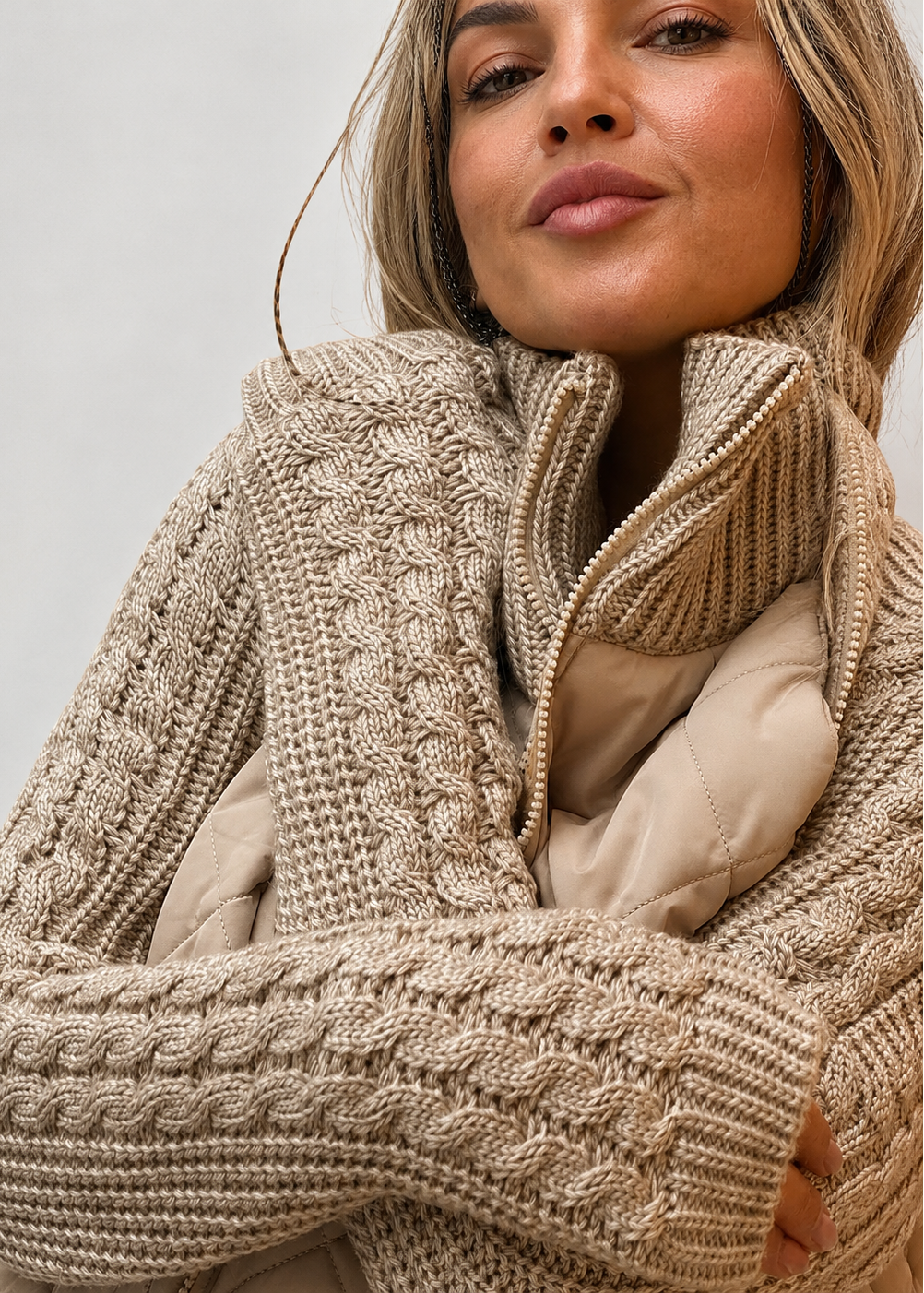 Casual Knitted Zipper Jacket