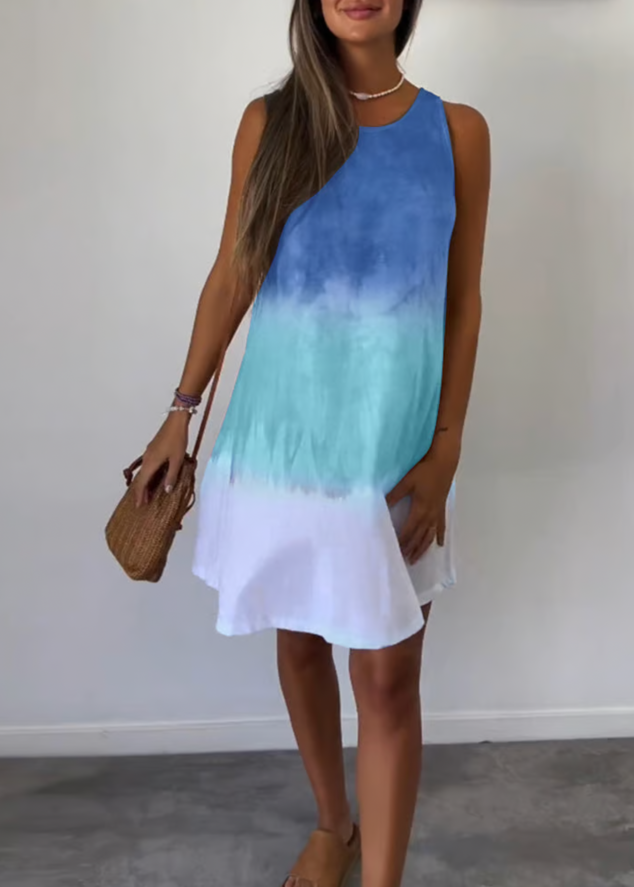 Sleeveless Tricolor Dress