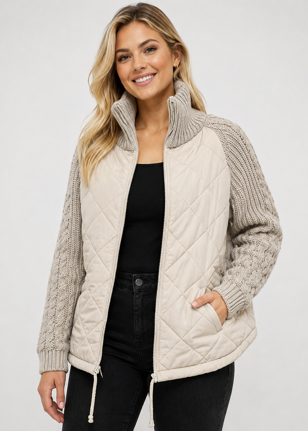 Casual Knitted Zipper Jacket