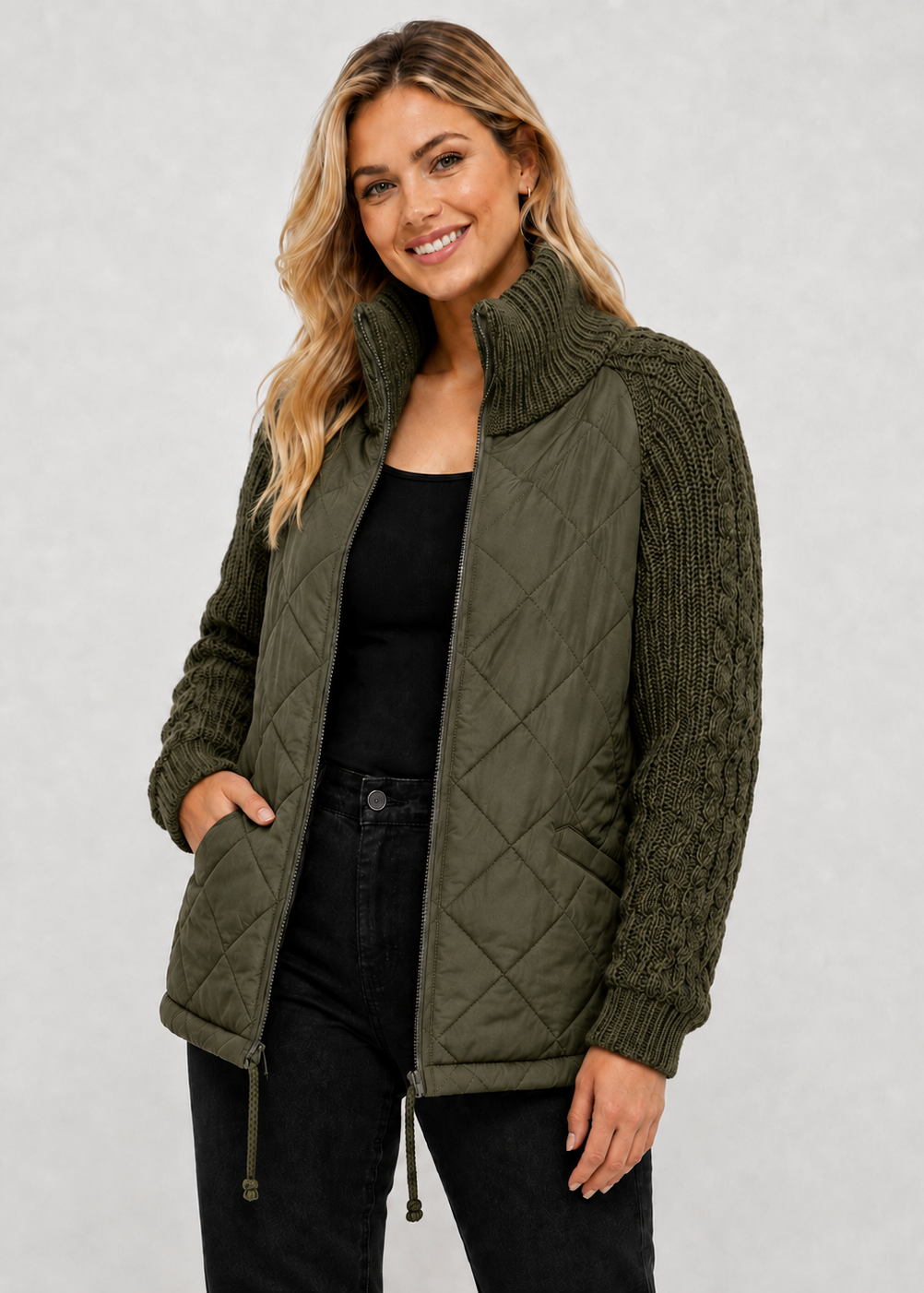Casual Knitted Zipper Jacket