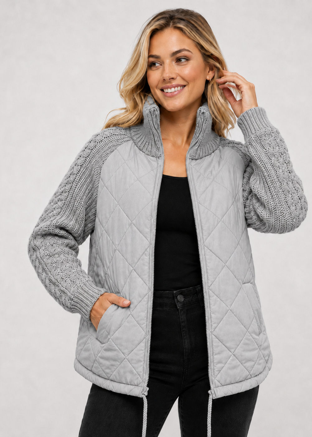 Casual Knitted Zipper Jacket