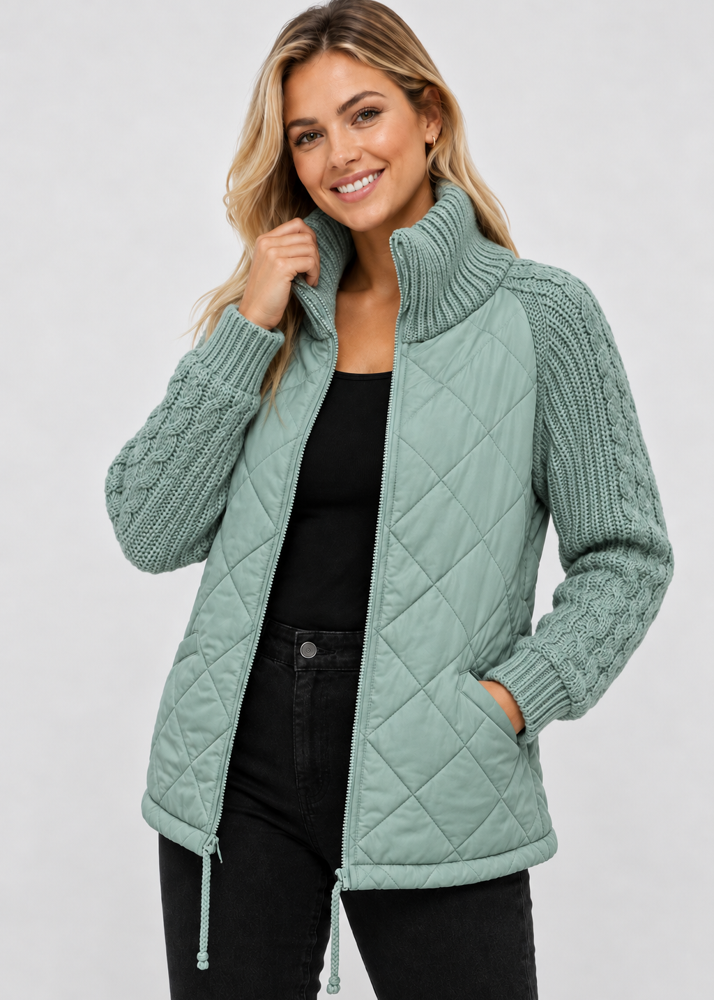 Casual Knitted Zipper Jacket