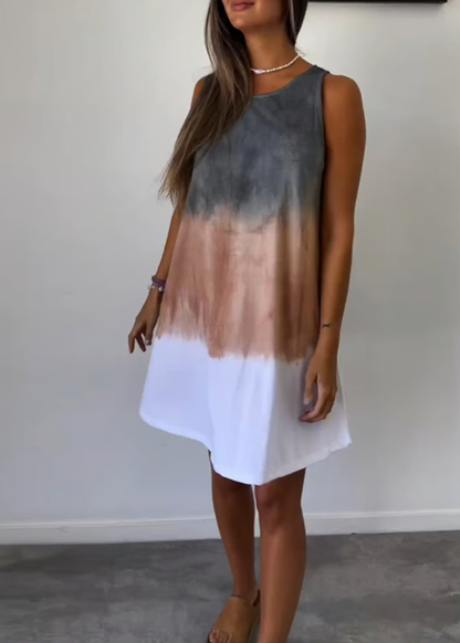 Sleeveless Tricolor Dress