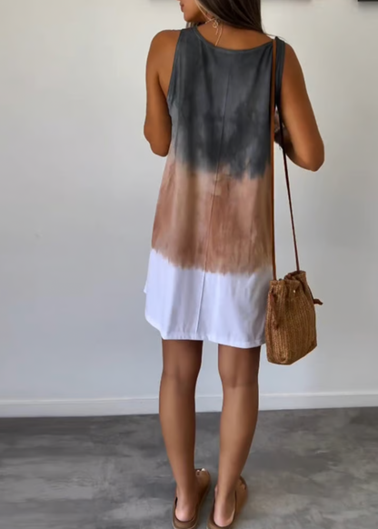 Sleeveless Tricolor Dress