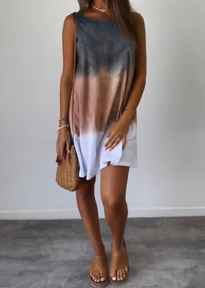 Sleeveless Tricolor Dress