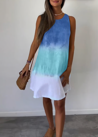Sleeveless Tricolor Dress