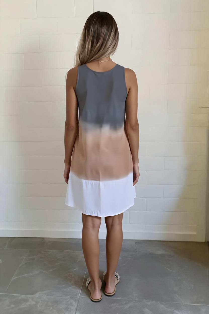 Sleeveless Tricolor Dress